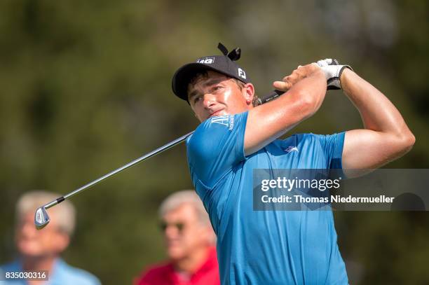 Paul Dunne of Ireland is seen during day two of the Saltire Energy Paul Lawrie Matchplay at Golf Resort Bad Griesbach on August 18, 2017 in Passau,...