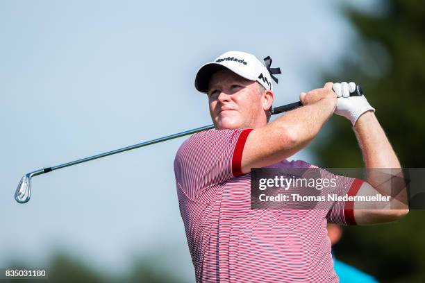 Marcus Fraser of Australia is seen during day two of the Saltire Energy Paul Lawrie Matchplay at Golf Resort Bad Griesbach on August 18, 2017 in...