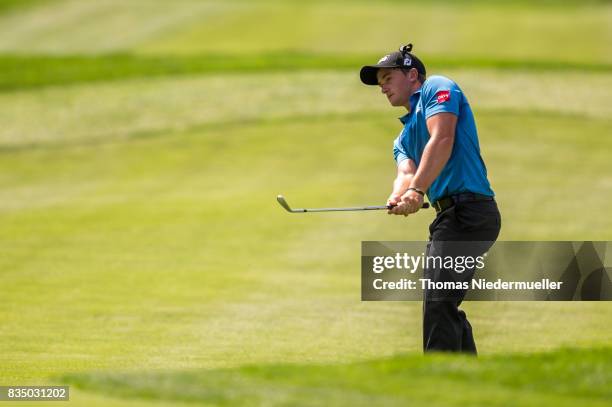 Paul Dunne of Ireland is seen during day two of the Saltire Energy Paul Lawrie Matchplay at Golf Resort Bad Griesbach on August 18, 2017 in Passau,...