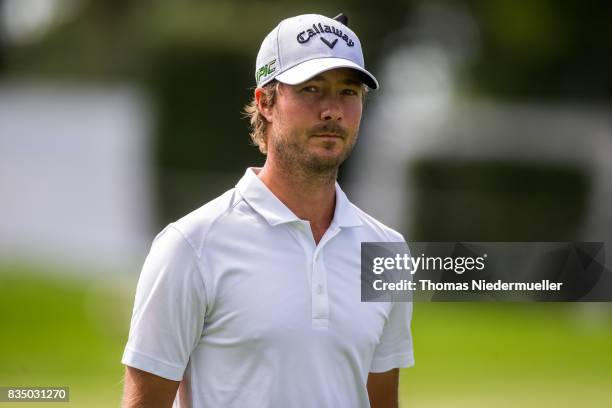 Jens Fahrbring of Sweden is seen during day two of the Saltire Energy Paul Lawrie Matchplay at Golf Resort Bad Griesbach on August 18, 2017 in...