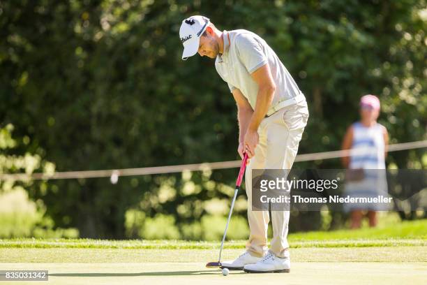 Maximilian Kiefer of Germany is seen during day two of the Saltire Energy Paul Lawrie Matchplay at Golf Resort Bad Griesbach on August 18, 2017 in...