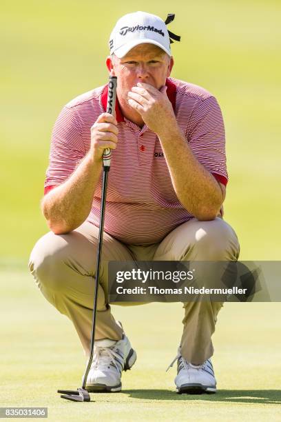 Marcus Fraser of Australia is seen during day two of the Saltire Energy Paul Lawrie Matchplay at Golf Resort Bad Griesbach on August 18, 2017 in...