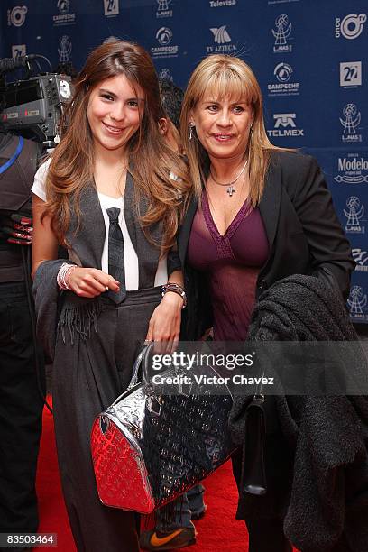 Valeria Perdigon and her mother Leticia Perdigon attends the red carpet for Lunas del Auditorio at Auditorio Nacional on October 29, 2008 in Mexico...