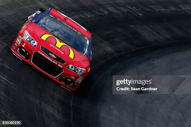 Jamie McMurray, driver of the McDonalds/Cessna Chevrolet, practices for the Monster Energy NASCAR Cup Series Bass Pro Shops NRA Night Race at Bristol...