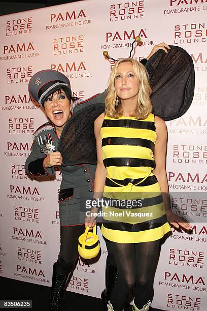 Kris Jenner and Lara Spencer attend Kim Kardashian and PAMA's Halloween Masquerade at the Stone Rose on October 30, 2008 in Los Angeles, California.