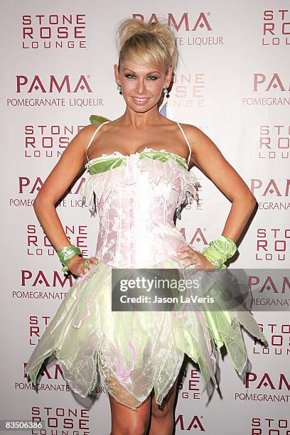 Personality Kym Johnson attends Kim Kardashian's Halloween Masquerade at Stone Rose on October 30, 2008 in Los Angeles, California.