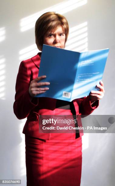 Scottish Health Minister Nicola Sturgeon holds a follow-up report on Vale of Leven hospital at St Andrew's House, Edinburgh. The Independent Review...