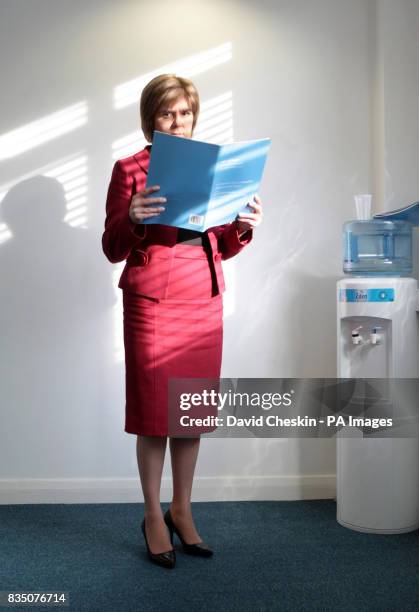 Scottish Health Minister Nicola Sturgeon holds a follow-up report on Vale of Leven hospital at St Andrew's House, Edinburgh. The Independent Review...