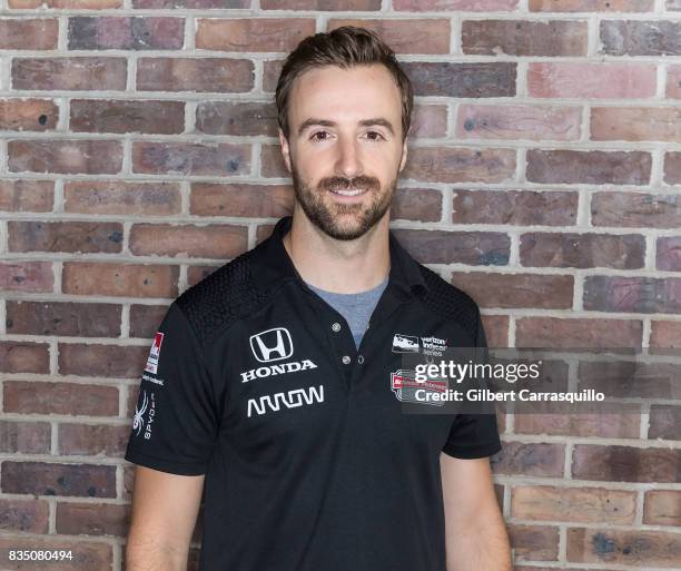 Professional race car driver James Hinchcliffe - #5 of Schmidt Peterson Motorsports visits Fox 29's 'Good Day' at FOX 29 Studio on August 18, 2017 in...