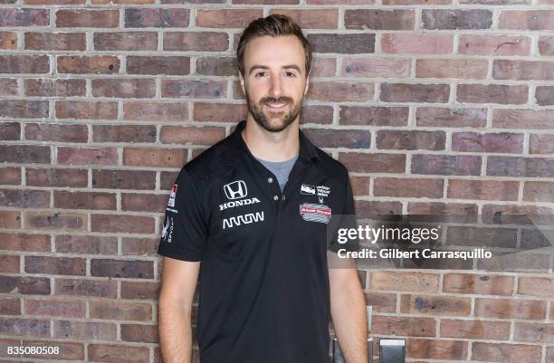 Professional race car driver James Hinchcliffe - #5 of Schmidt Peterson Motorsports visits Fox 29's 'Good Day' at FOX 29 Studio on August 18, 2017 in...