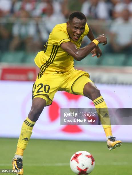 Cyrille Bayala , in action during match UEFA Europa League play-off, Legia Warsaw and FC Sheriff Tiraspol in Warsaw, Poland, on 17 August 2017.