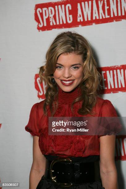 Actress AnnaLynne McCord poses during the opening night arrivals for "Spring Awakening" at the CTG/Ahmanson Theatre on October 30, 2008 in Los...