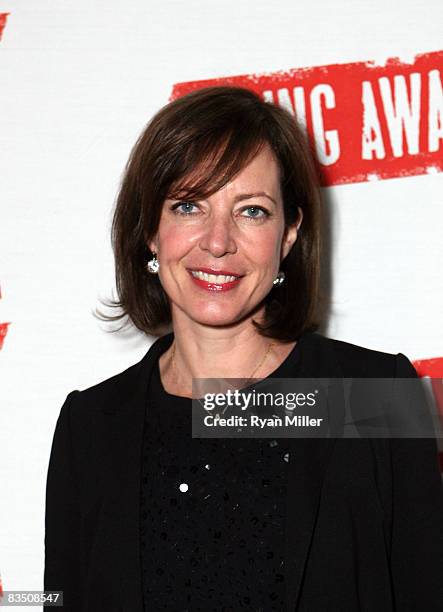 Actress Allison Janney poses during the opening night arrivals for "Spring Awakening" at the CTG/Ahmanson Theatre on October 30, 2008 in Los Angeles,...