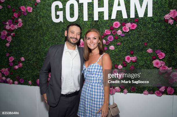 Tony Hunnard and Aly Bori attend the Gotham "Summer Sundown" at Life Time Athletic at Sky Life Time Athletic at Sky on August 17, 2017 in New York...