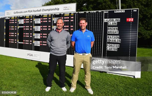 David Clark of Morpeth Golf Club and Martyn Jobling of Morpeth Golf Club winners of the Golfbreaks.com PGA Fourball Championship during the...