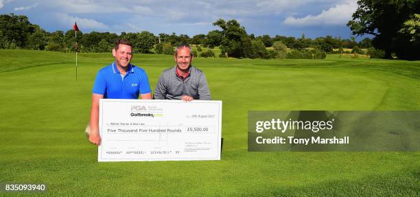 Martyn Jobling of Morpeth Golf Club and David Clark of Morpeth Golf Club winners of the Golfbreaks.com PGA Fourball Championship pose with the...