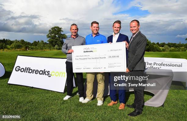 Martyn Jobling of Morpeth Golf Club and David Clark of Morpeth Golf Club winners of the Golfbreaks.com PGA Fourball Championship are presented with...