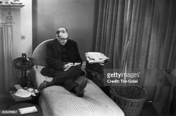 English economist John Maynard Keynes in his study at Bloomsbury, London. As the 'unofficial economic adviser to Great Britain', he has formulated a...