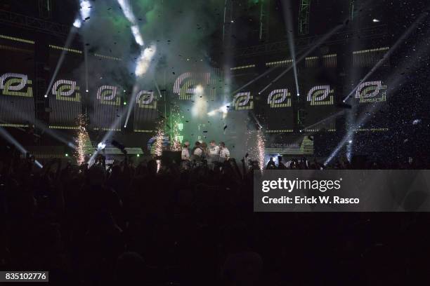 Call of Duty World League Championship: Overall view of Optic Gaming team victorious after winning Grand Final round vs Team Envyus at Amway Center....