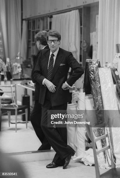 French fashion designer Yves Saint Laurent in his Paris studio, January 1982.