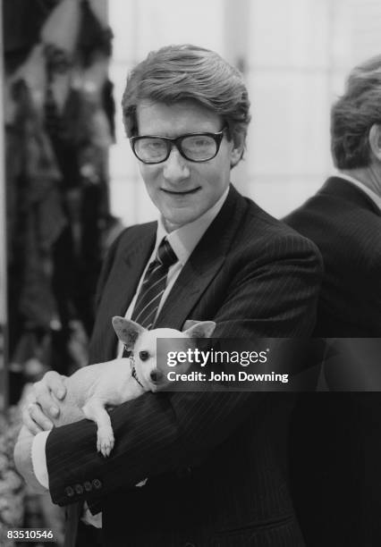 French fashion designer Yves Saint Laurent in his Paris studio, January 1982.