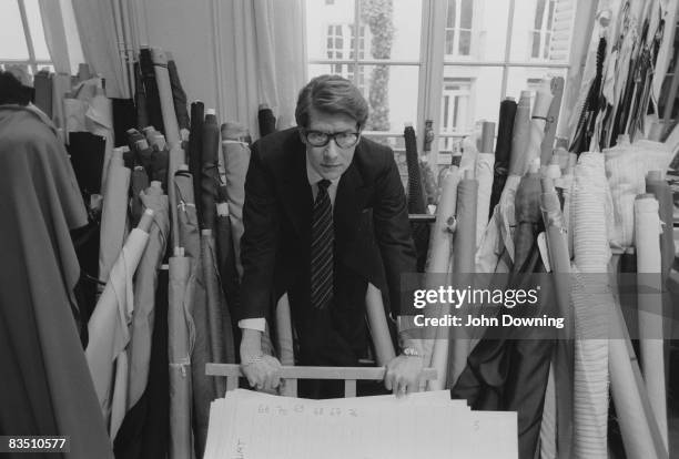 French fashion designer Yves Saint Laurent in his Paris studio, January 1982.