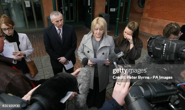 Detective Sergeant Kevin Evans, left, Geraldine Craven, centre and Bernice O'Connor both aunts of of Amy Philcox, 7 and her three-year-old brother...