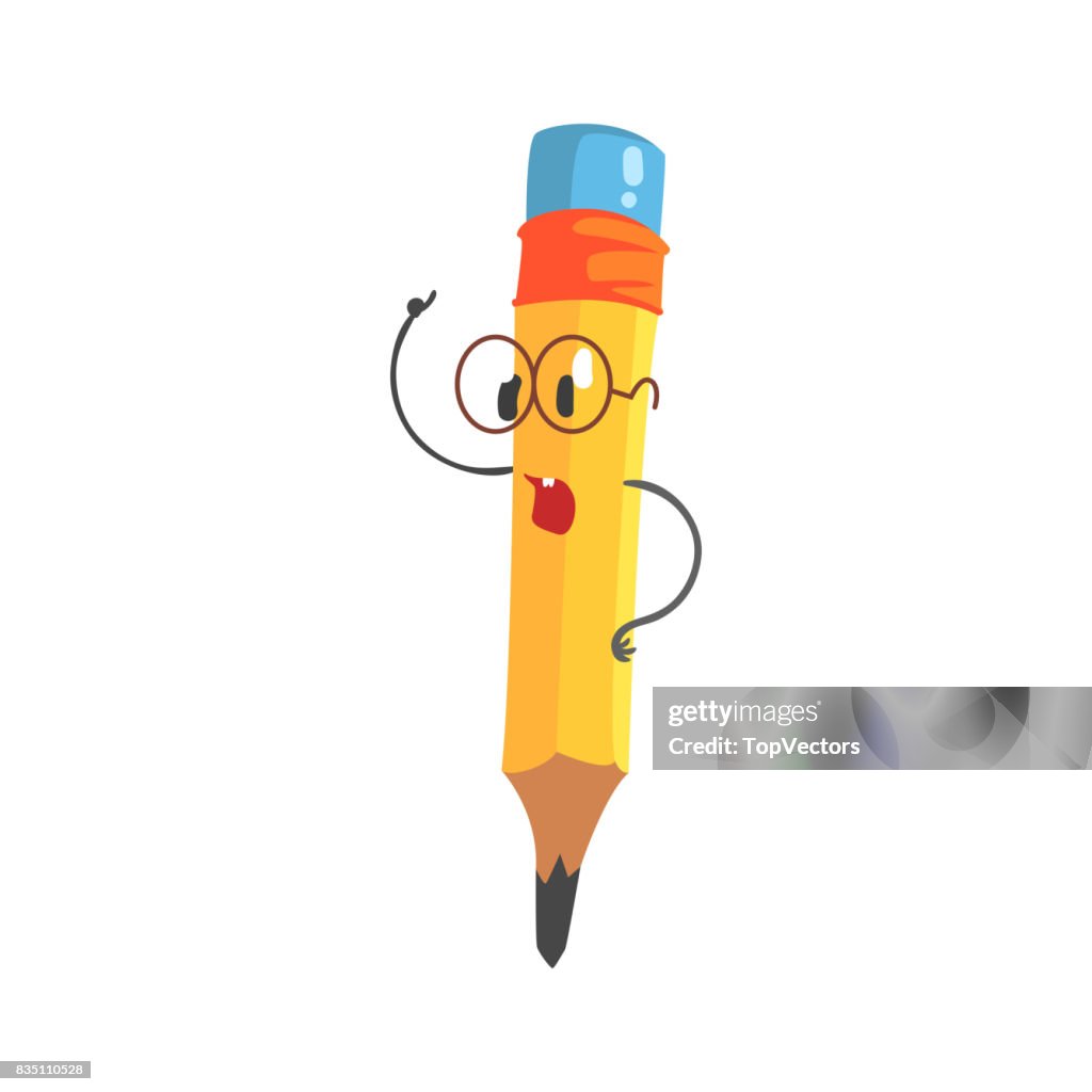 Smart Cartoon Yellow Pencil Character Wearing Glasses Humanized Funny Pencil Vector Illustration High-Res Vector Graphic - Getty Images Smart Cartoon Yellow Pencil Character Wearing Glasses Humanized Funny Pencil Vector Illustration High-Res Vector Graphic - Getty Images