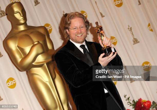 Andrew Stanton with the Best Animated Feature award, received for Wall-E, at the 81st Academy Awards at the Kodak Theatre, Los Angeles.