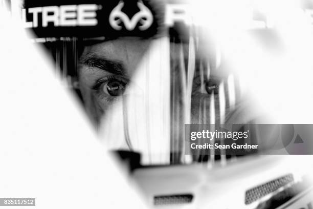 Kevin Harvick, driver of the Busch Outdoors Ford, sits in his car during practice for the Monster Energy NASCAR Cup Series Bass Pro Shops NRA Night...