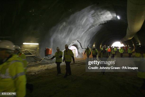 Invited guests arrive to witness the breakthrough to link the north and south tunnels, set to mark a major milestone for the UK's longest road tunnel...