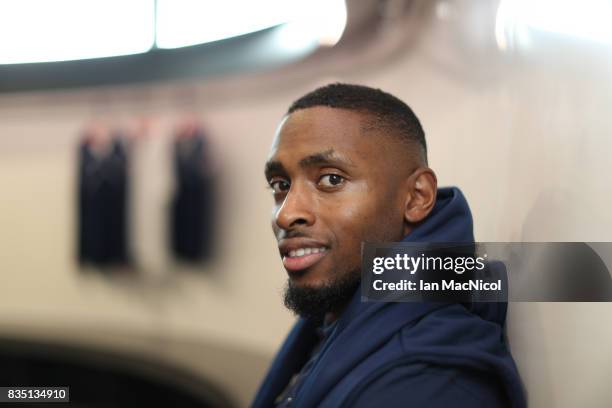 PyeongChang Winter Olympic hopeful Joel Fearon poses for photographs at The Orium sports complex on August 18, 2017 in Edinburgh, Scotland.