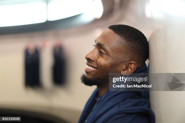 PyeongChang Winter Olympic hopeful Joel Fearon poses for photographs at The Orium sports complex on August 18, 2017 in Edinburgh, Scotland.