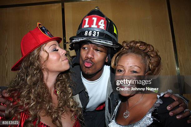 Mariah Carey, Nick Cannon and his Mother attend a Halloween party at Marquee on October 30, 2008 in New York City.