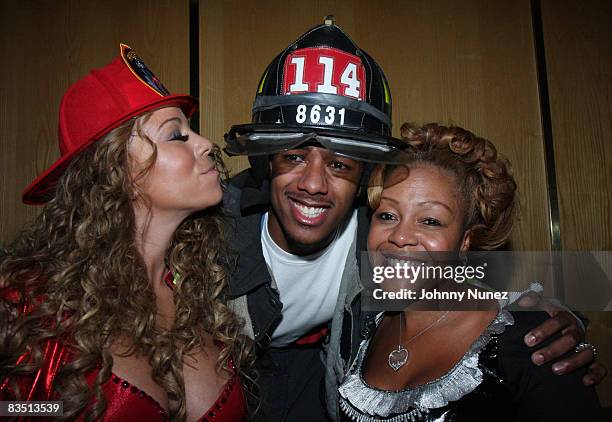 Mariah Carey, Nick Cannon and his Mother attend a Halloween party at Marquee on October 30, 2008 in New York City.