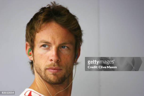 Jenson Button of Great Britain and Honda Racing is seen during practice for the Brazilian Formula One Grand Prix at the Interlagos Circuit on October...