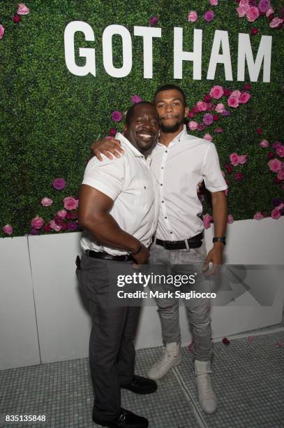 Kent Taylor and Jalen Wilder attend the Gotham "Summer Sundown" at Life Time Athletic at Sky Life Time Athletic at Sky on August 17, 2017 in New York...