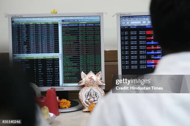 Diwali Festival: Stock brokers celebrate Diwali at the Bombay Stock Exchange building on Friday.