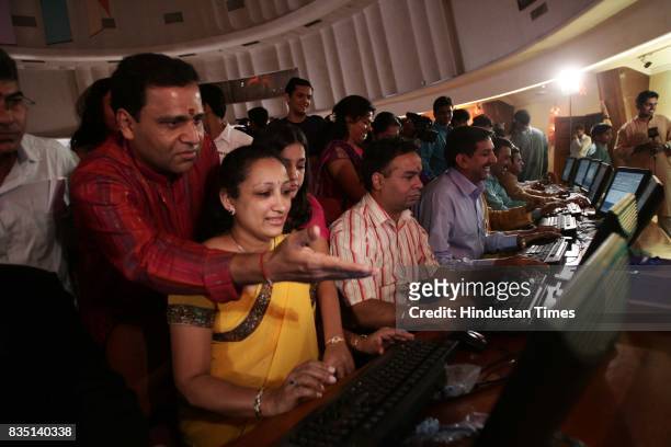 Diwali Festival: Stock brokers celebrate Diwali at the Bombay Stock Exchange building on Friday.