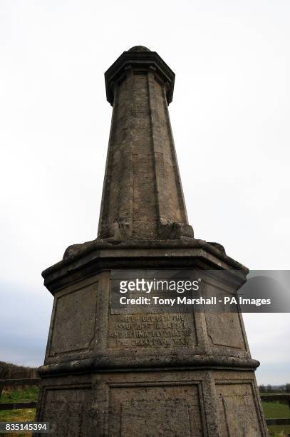The Cromwell Monument marking the Battle of Naseby, Naseby, Northamptonshire