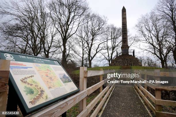 The Obelisk Monument marking the Battle of Naseby, in Northamptonshire