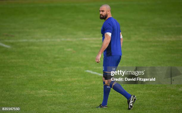 Dublin , Ireland - 18 August 2017; Scott Fardy of Leinster ahead of the Bank of Ireland Pre-season Friendly match between Leinster and Gloucester at...
