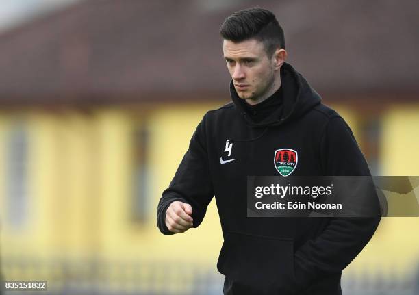 Cork , Ireland - 18 August 2017; John Dunleavy of Cork City makes his way out to the pitch ahead of the SSE Airtricity League Premier Division match...