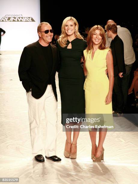 Project Runway judges designer Michael Kors, supermodel Heidi Klum and Elle magazine's Editor-At-Large Nina Garcia attend "Project Runway" finalists'...