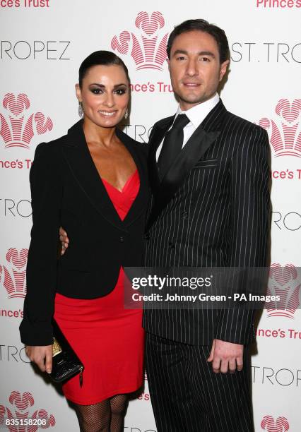 Flavia Cacace and Vincent Simone arrive at The Prince's Trust Spring Ball supported by St. Tropez, held at The Hurlingham Club in west London.