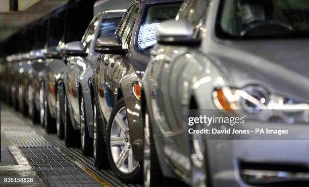 The Jaguar XF production line in Castle Bromwich, Birmingham.