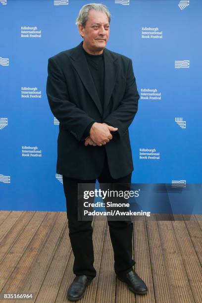 Paul Auster attends a photocall during the Edinburgh International Book Festival on August 18, 2017 in Edinburgh, Scotland.