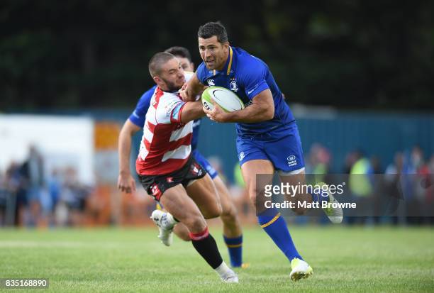 Dublin , Ireland - 18 August 2017; Rob Kearney of Leinster is tackled by Owen Williams of Gloucester during the Bank of Ireland Pre-season Friendly...