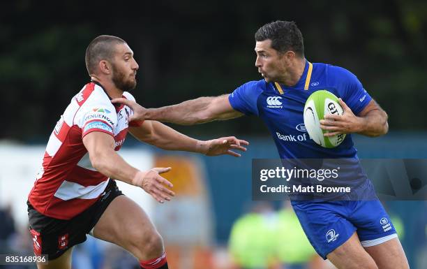 Dublin , Ireland - 18 August 2017; Rob Kearney of Leinster is tackled by Owen Williams of Gloucester during the Bank of Ireland Pre-season Friendly...