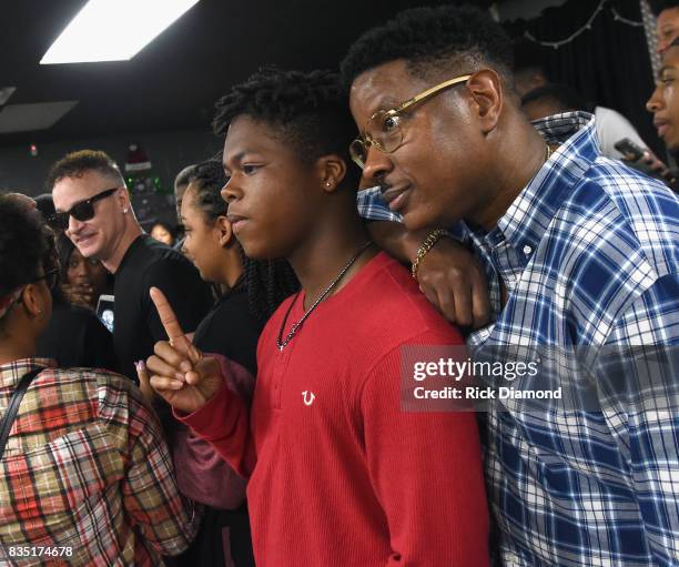 Christopher "PLAY" Martin attends NMAAM Music Legends and Heroes Hip Hop Duo Kid 'N Play Visit Pearl Cohn High School on August 18, 2017 in...